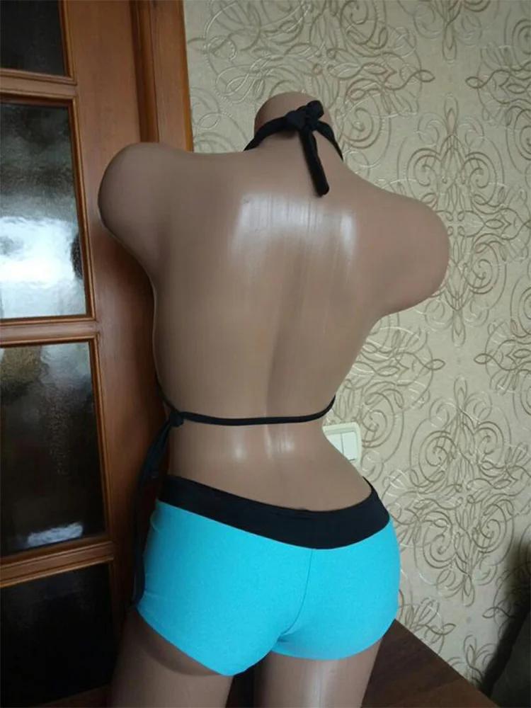 Vintage fleur imprimé Cutie ensemble Bikini 2000s maillot de bain Sexy femmes bain mode licou maillo