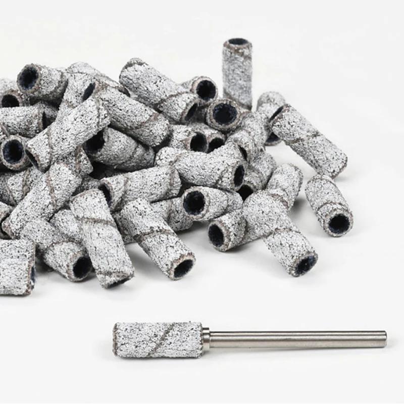 50/100 pièces Bandes de ponçage pour ongles de 3 mm - Grains 120/150/180/240 Mini embout de ponceuse