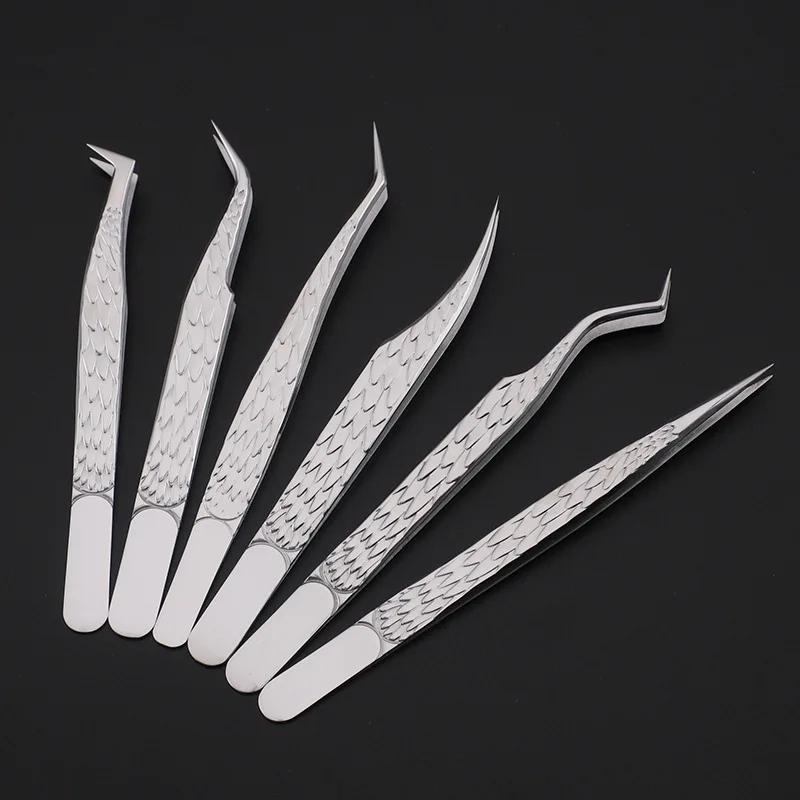 Ensemble de pincettes pour faux cils, 6 pièces, pour Extensions de cils en éventail, plantation de p