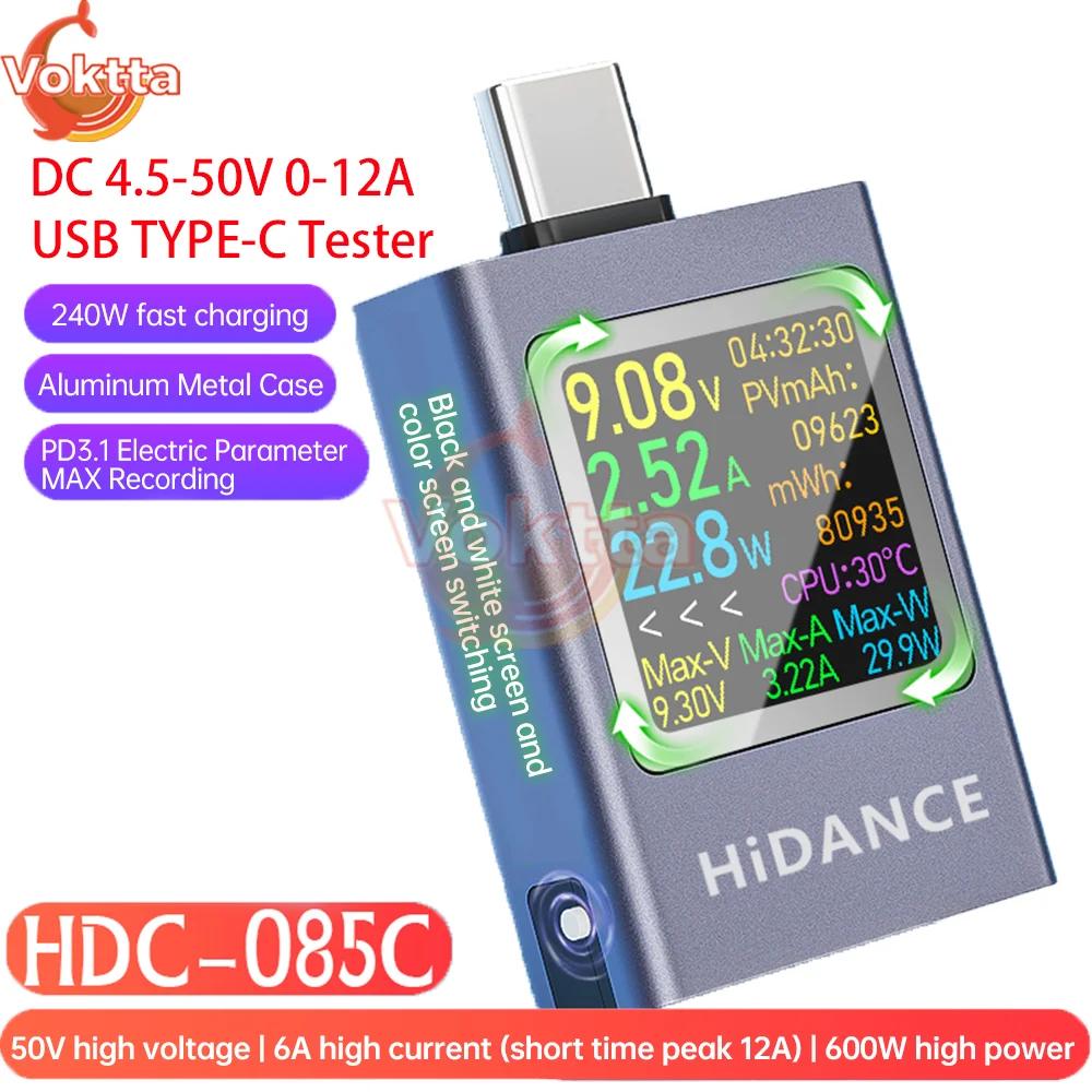 Testeur USB type-c, voltmètre à affichage LED, ampèremètre, compteur de tension de courant continu, 