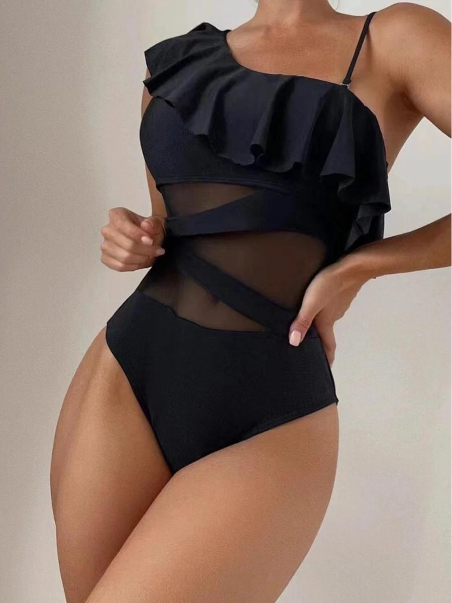 Maillot de bain une pièce sexy en maille unie 2026 pour femme, dos nu, à nouer dans le dos, pour la 
