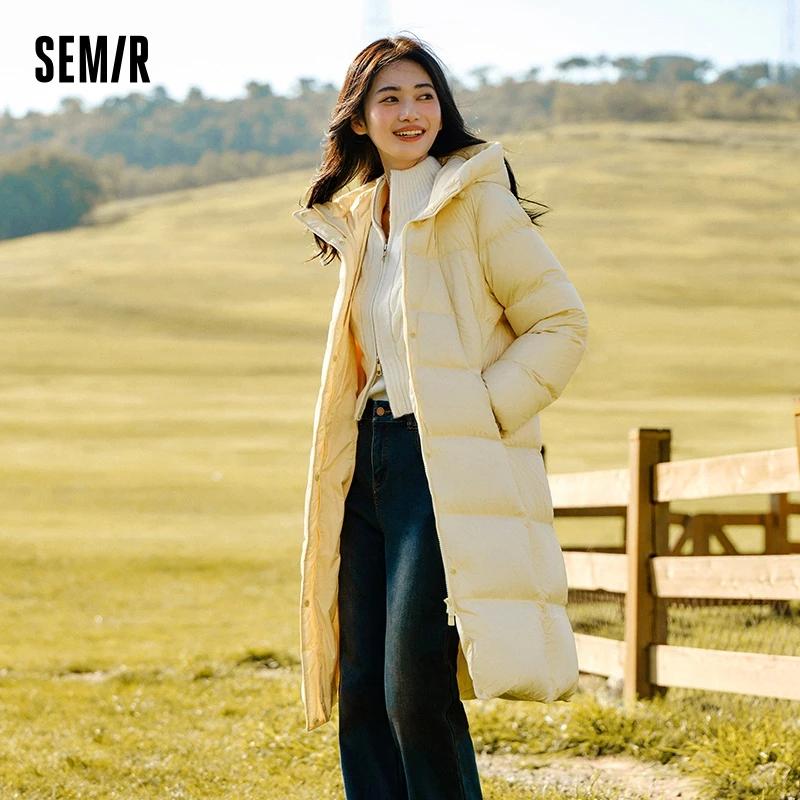 Doudoune longue imperméable pour femme Semir, nouvelle collection hiver 2025, manteau ample à capuch