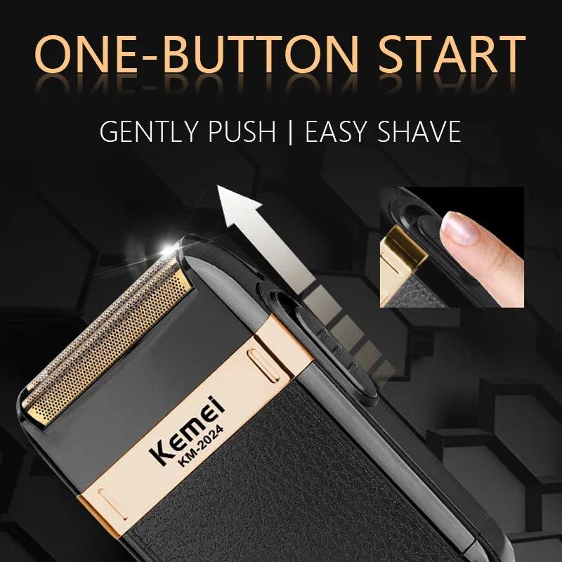 Kemei KM-2024 Machine à raser professionnelle pour hommes chargeur USB rasoir électrique tondeuse à 