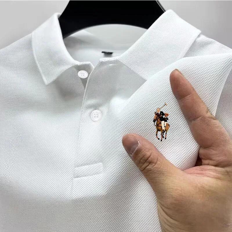 Polo décontracté pour hommes, streetwear d'été, manches courtes, hauts décontractés pour affaires, v