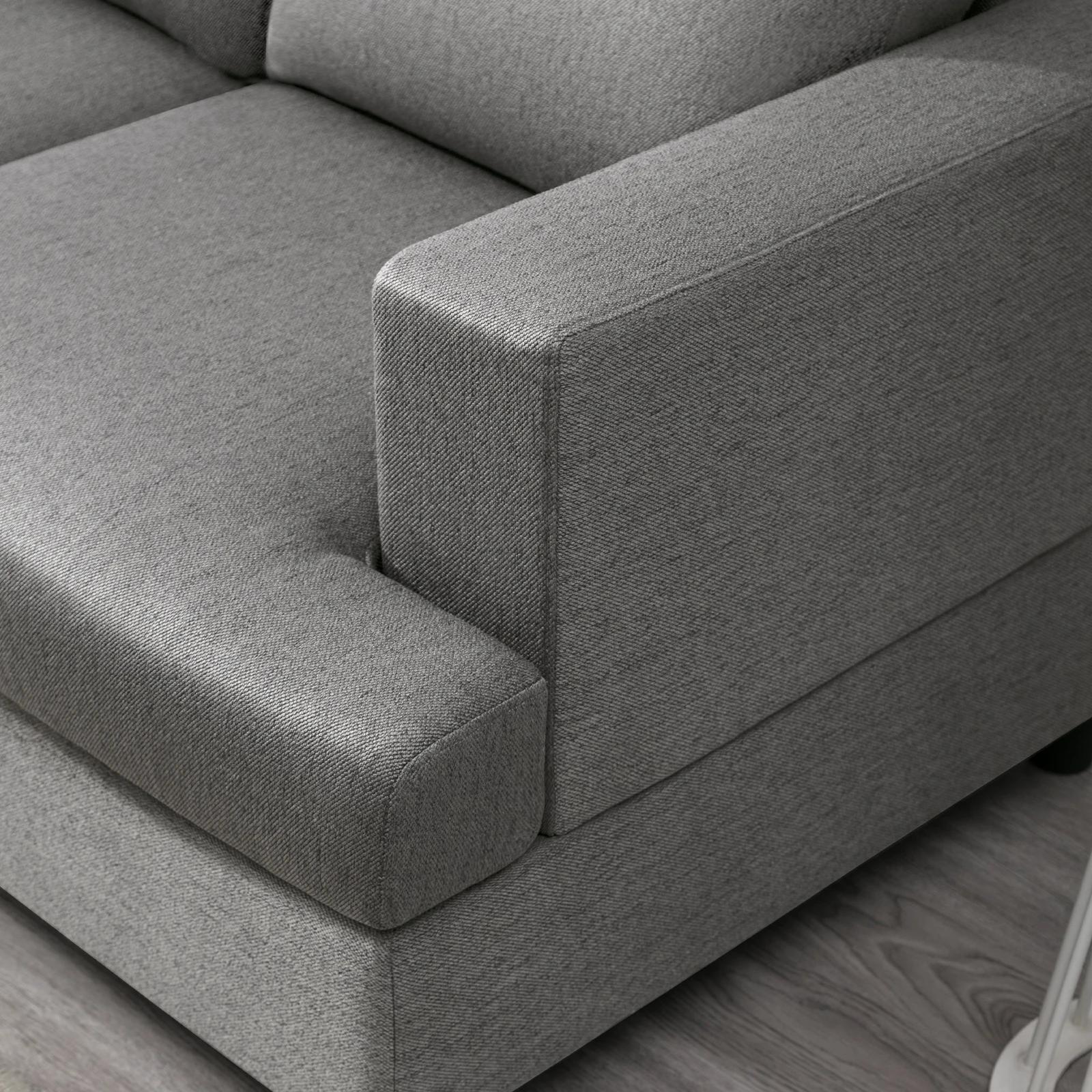 HORGgland-Canapé 3 places en tissu lin, confortable, moderne, pour salon