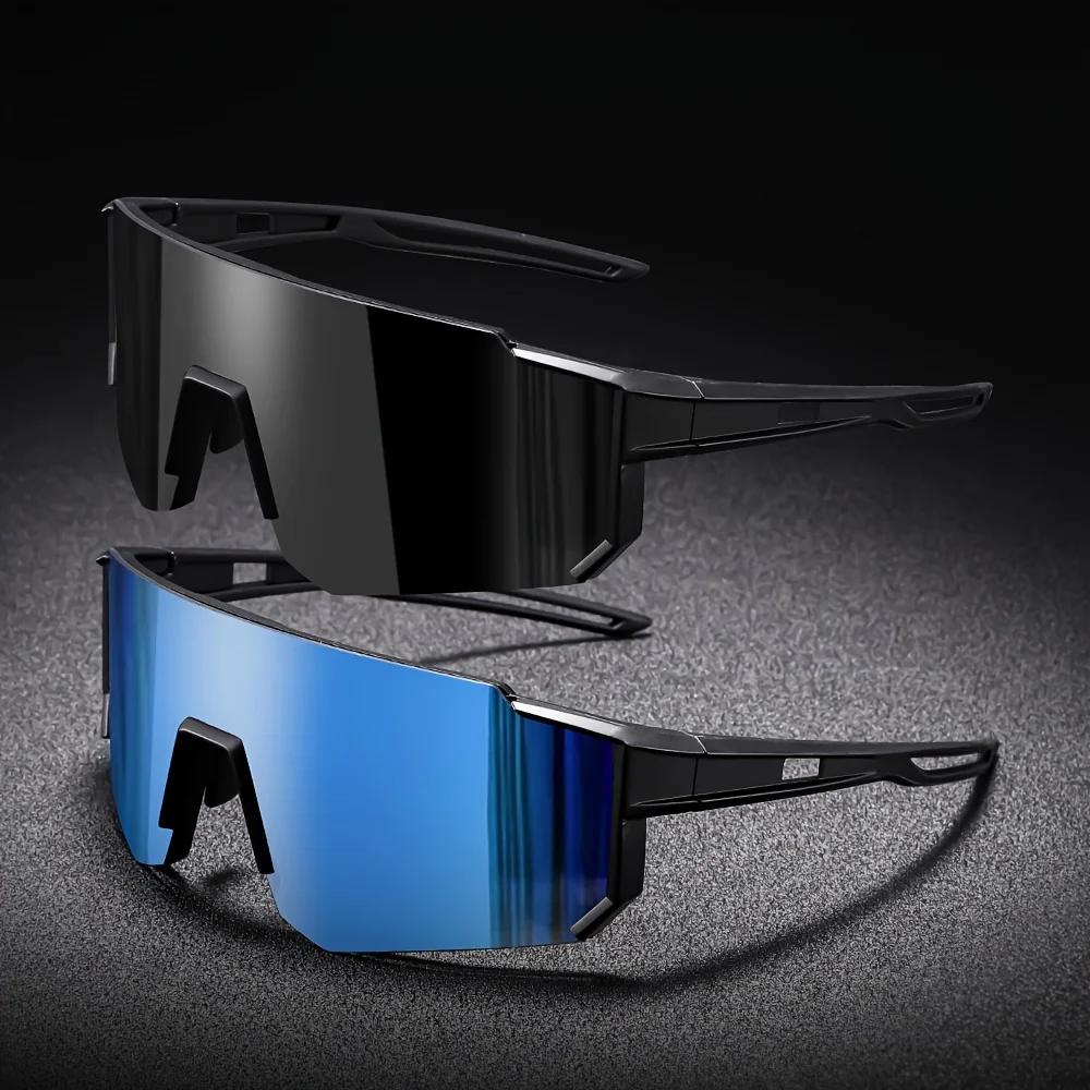 Lunettes de soleil de cyclisme surdimensionnées pour hommes, lunettes de vélo coupe-vent, lentille p