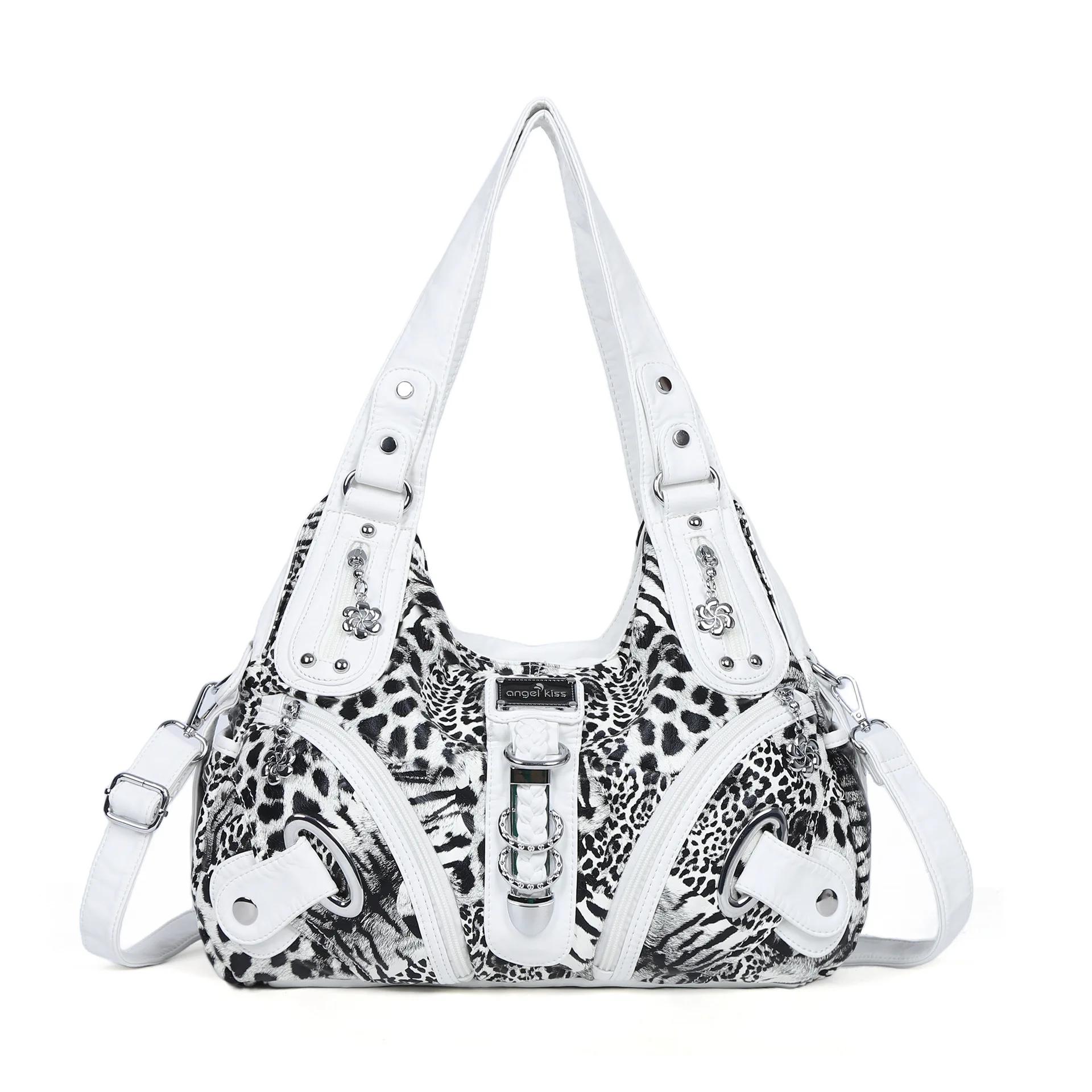 Sac à main polyvalent pour femme, sac à bandoulière léopard, sac à poignée supérieure, sacoche tenda