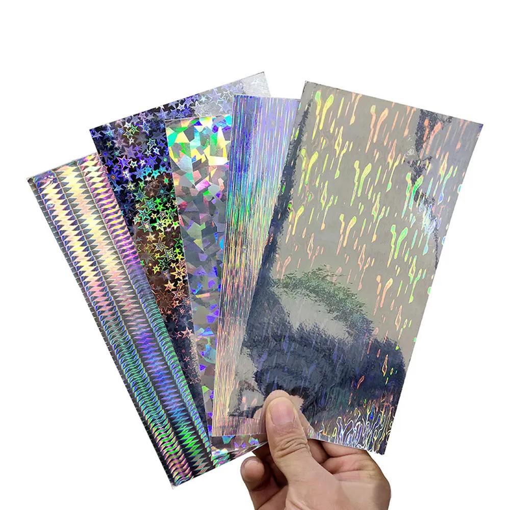 Autocollant d'appât dur de pêche Portable 10x20cm, 5 pièces, Film adhésif holographique, Type Flash 