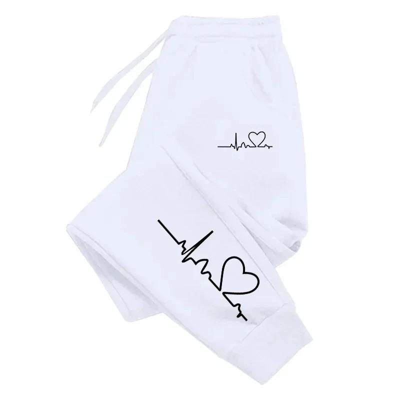 Pantalon de survêtement imprimé cœur pour femmes, pantalon de Fitness décontracté de haute qualité, 