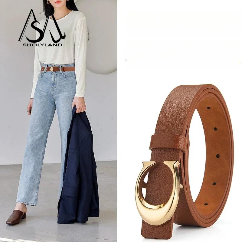 Ceinture fine en cuir multicolore pour femmes, en alliage de lune, bouton de lune, polyvalente, déco