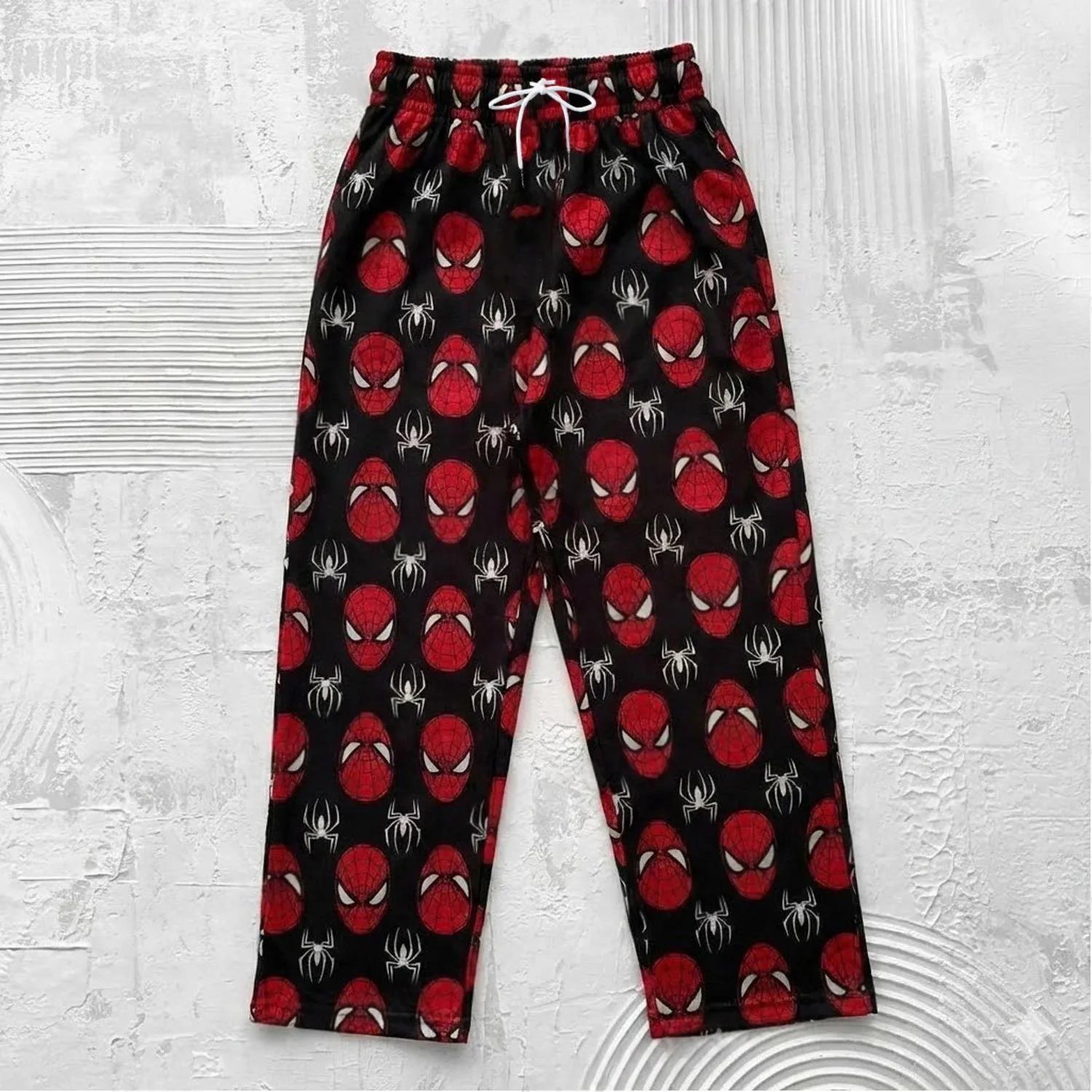 Pantalon imprimé Spider-Man 2026 pour couple, pantalon de pyjama pour adulte, super-héros rouge et n