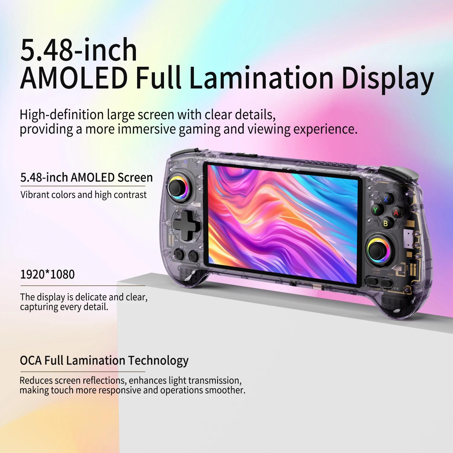 ANBERNIC – Console de jeu portable RG557, écran AMOLED de 5.48 pouces, dimension 8300, lecteur vidéo