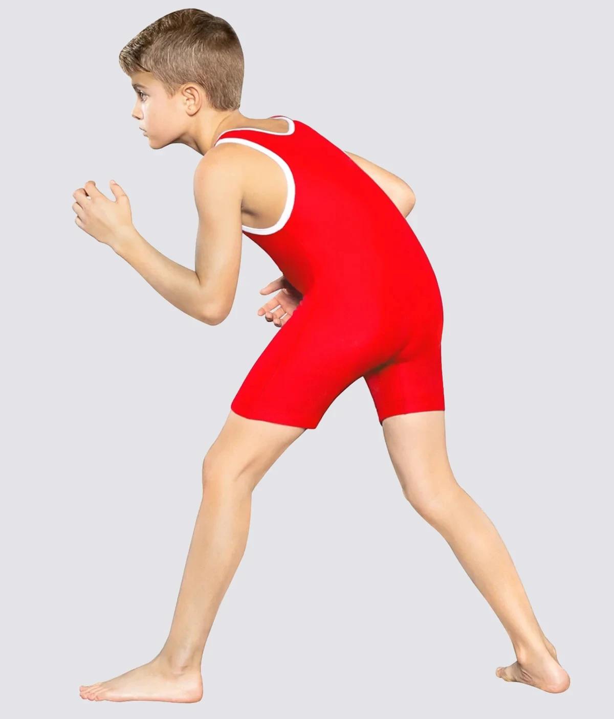 Collants de lutteur pour enfants, une pièce, vêtements de course, tenue de gymnastique, combinaison 