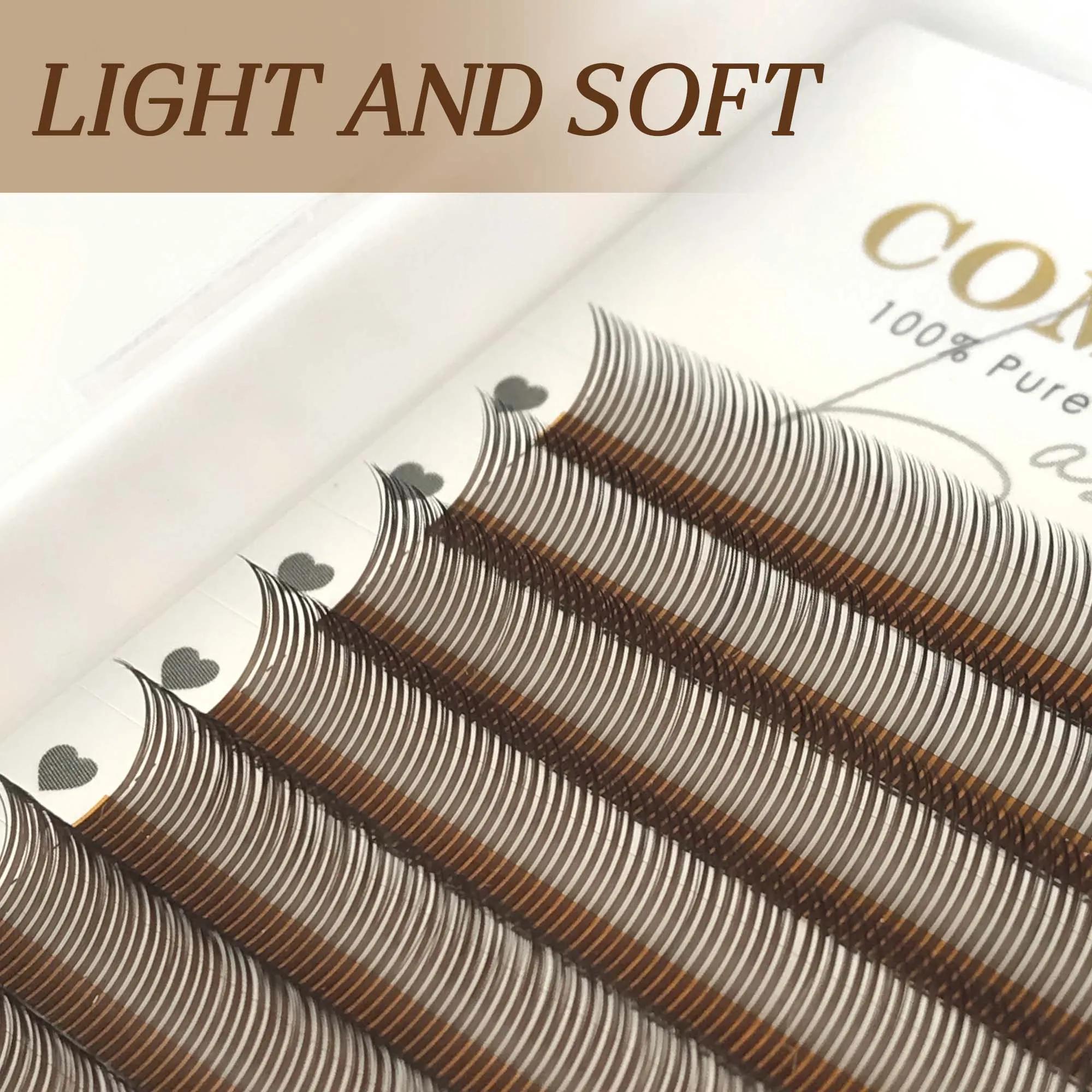 CoMango 5D Brown Russie Volume Spikes Fairy Flora Mink Extension de cils greffe individuel Ventilate