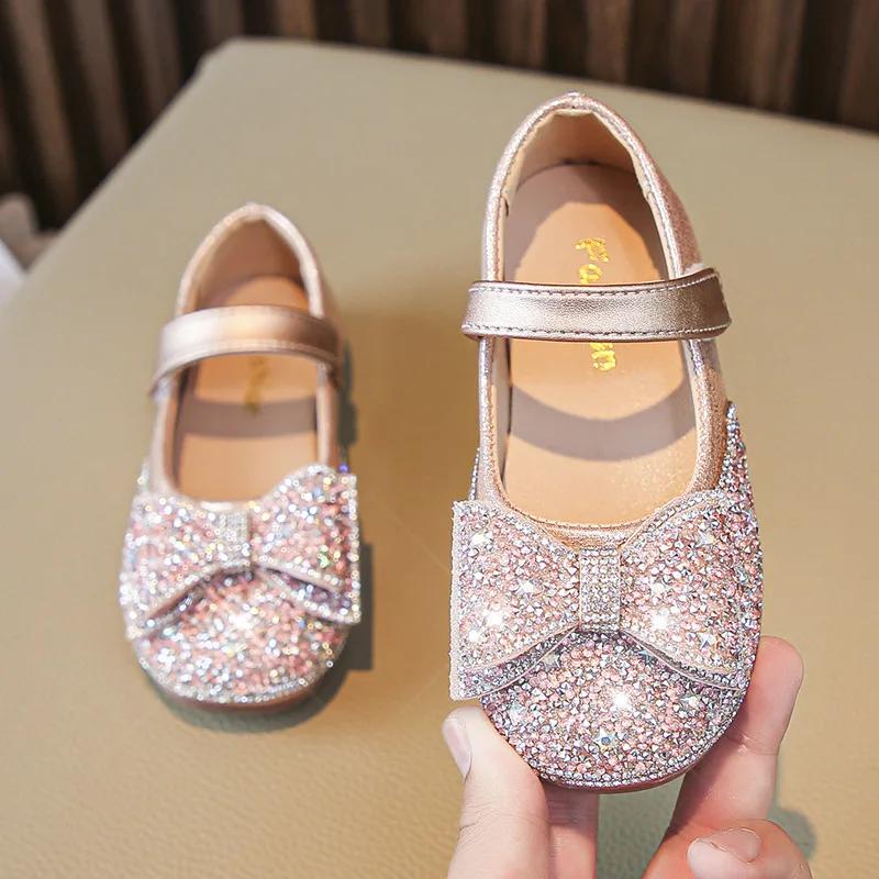 Chaussures d'automne pour enfants, chaussures simples pour filles, chaussures de danse à paillettes 