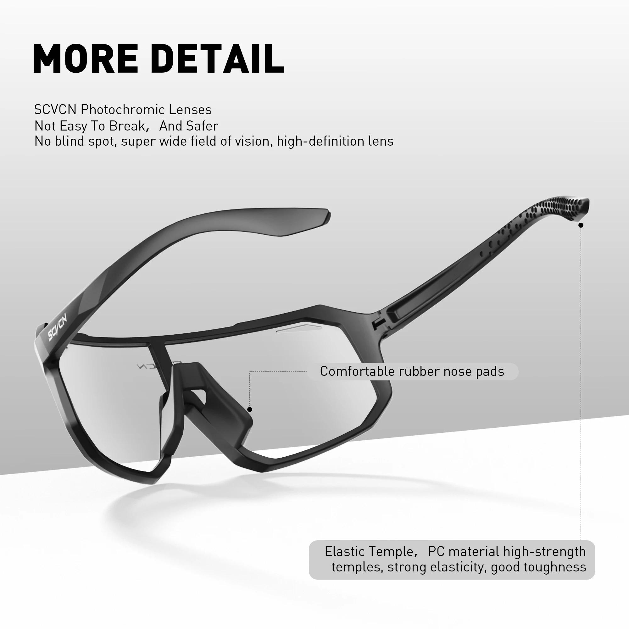 SCVCN photochromique hommes lunettes de cyclisme lunettes de soleil UV400 lunettes Sports de plein a