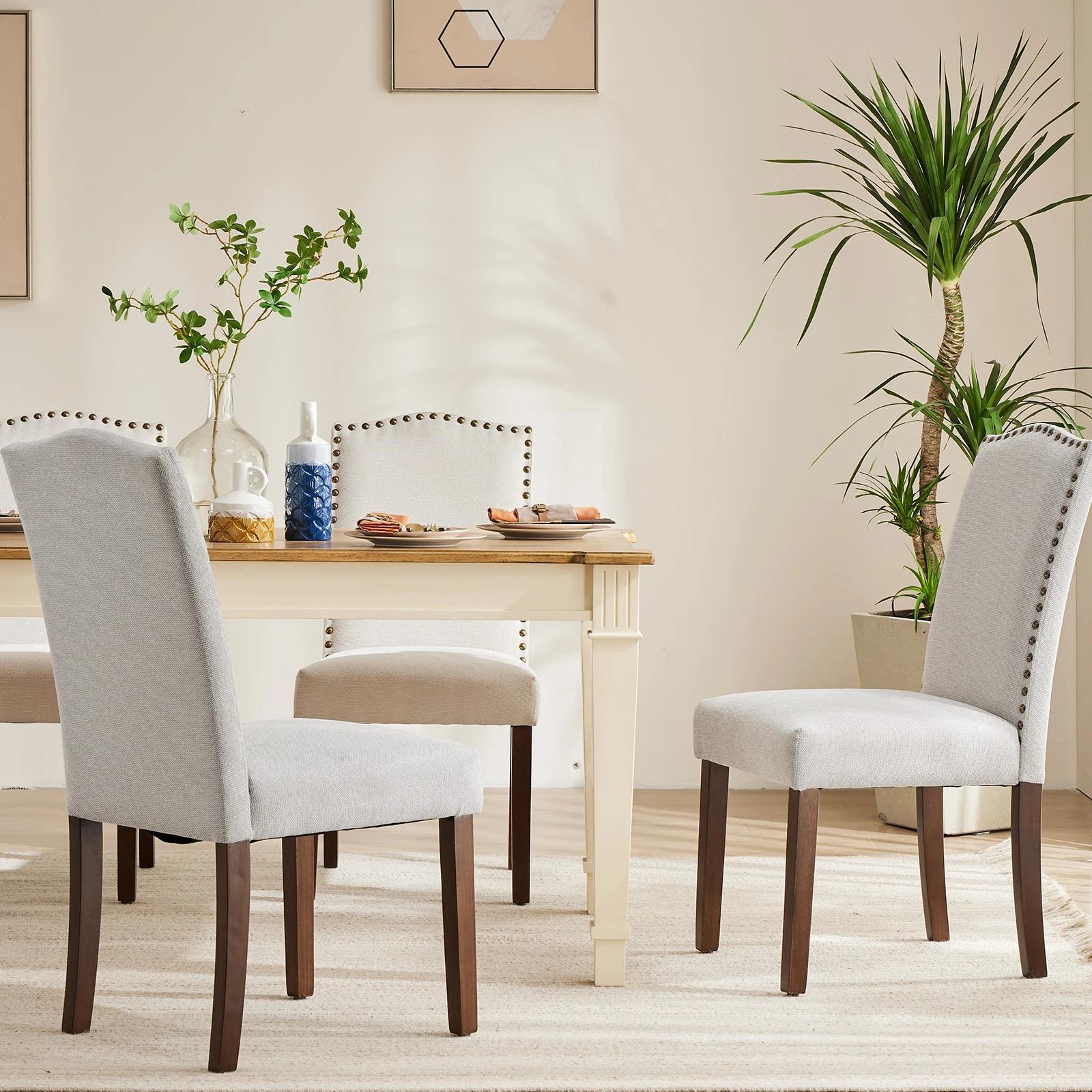 JIAN-Ensemble de chaises de salle à manger avec dossier rembourré, coussin en éponge épaissie, chais