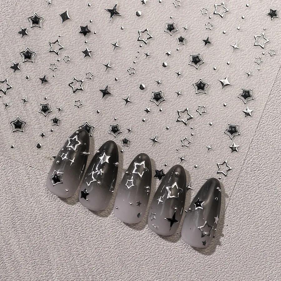 Autocollant pour ongles bronzants, adhésif Transparent sur le dos, pour Nail Art, Cool, étoile à cin