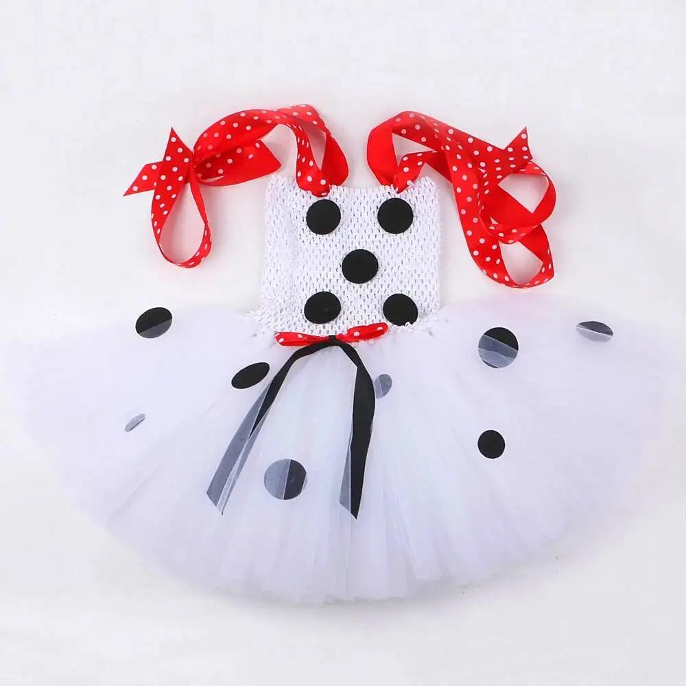 Costumes de chien dalmatien blanc pour bébés filles, robe Tutu de chiot tacheté pour enfants, tenue 