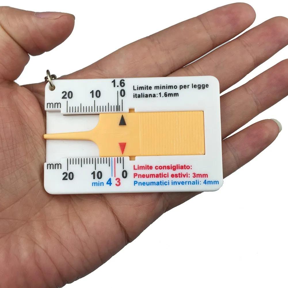 Règle de bande de roulement de pneu en plastique 0-20mm, pour pneus de voiture, jauges d'épaisseur, 