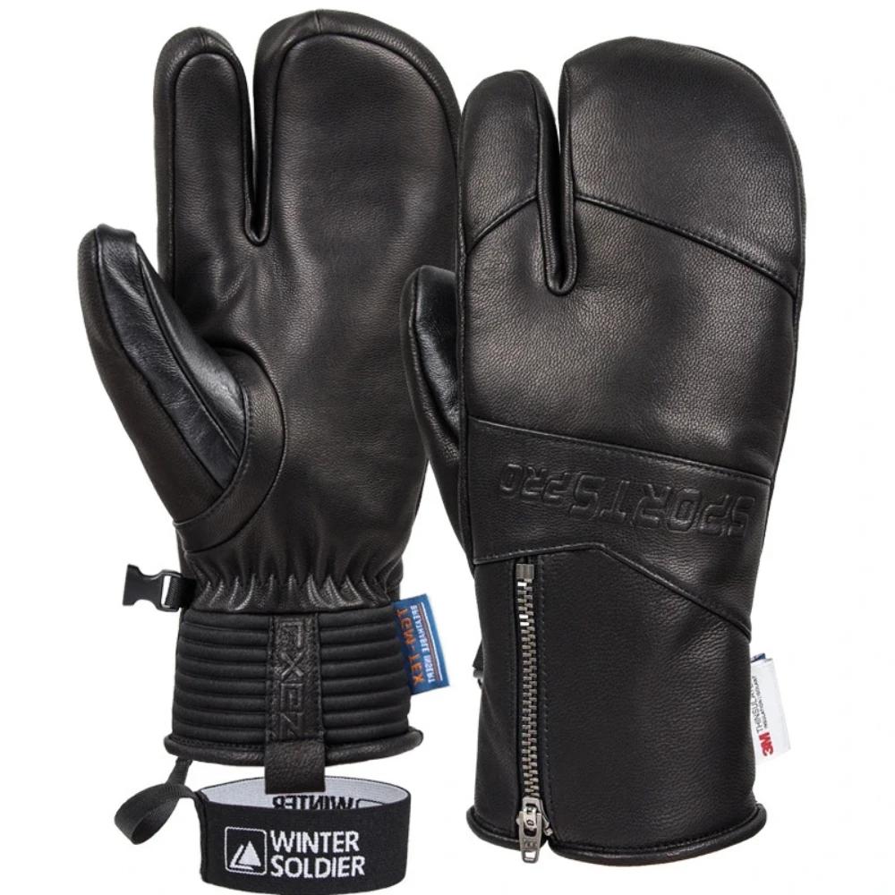Gants ski hiver imperméables velours chaud - Snowboard hommes femmes résistance froid