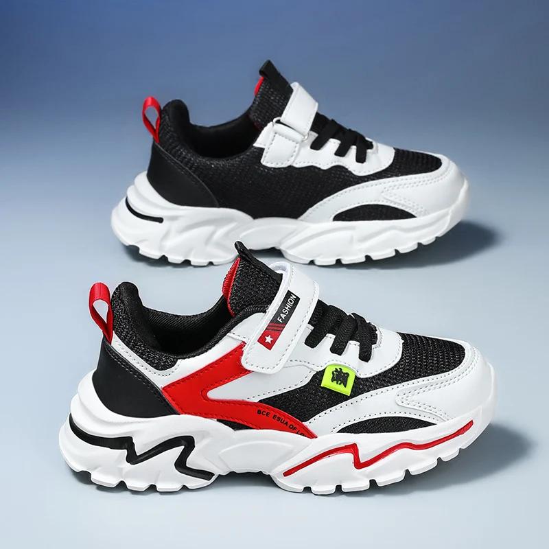 Baskets d'été en maille respirante pour garçons, chaussures de Tennis d'extérieur antidérapantes pou