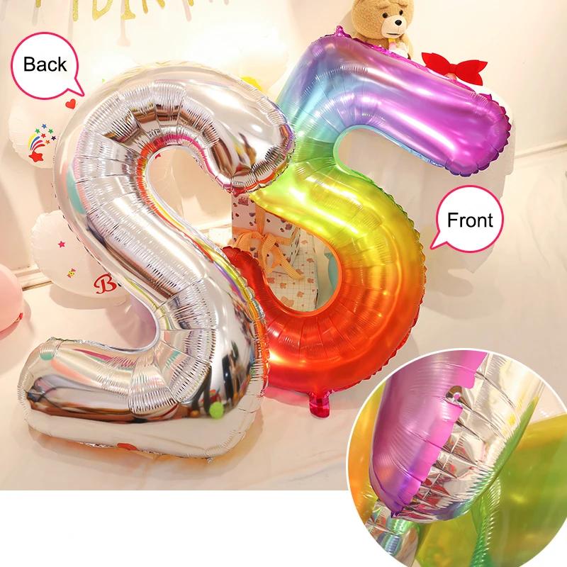 Ballons en aluminium numéro 40 pouces, 0 1 2 3 4 5 6 7 8 9 ans, ballons pour enfants et adultes, déc