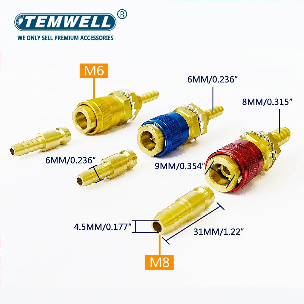Adaptateur de gaz refroidi à l'eau, raccord rapide pour torche de soudage TIG ou connecteur de torch