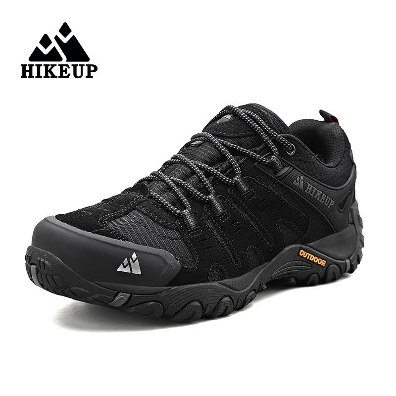 HIKEUP chaussures de randonnée pour hommes chaussures d'extérieur en daim et cuir résistant à l'usur