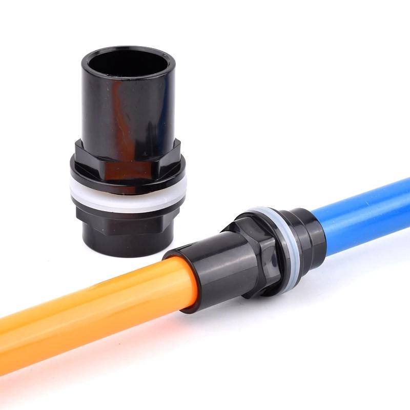 Connecteur d'aquarium noir/bleu/blanc, 20 ~ 50mm, tuyau étanche en PVC, raccord droit pour Aquarium,