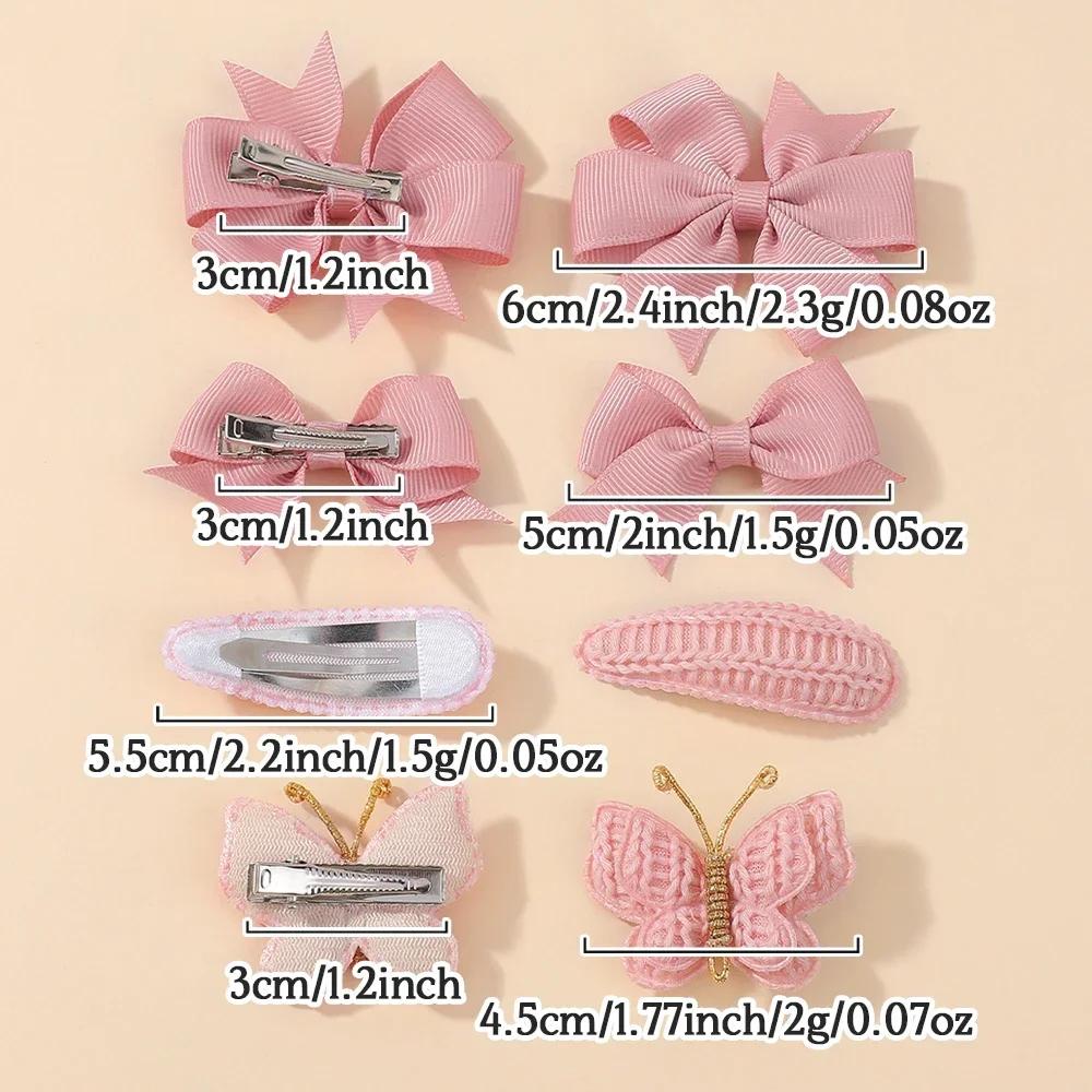 Pinces à cheveux papillon mignonnes faites à la main et ensemble de clips BB pour bébés filles, Barr