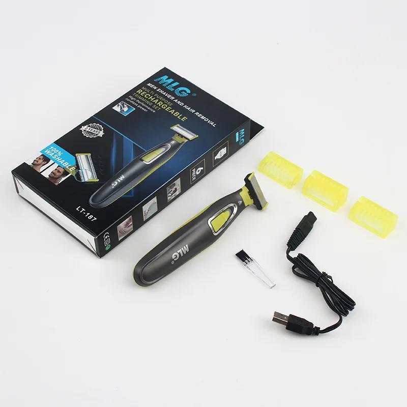 Rasoir électrique pour hommes tondeuse à barbe professionnelle rasoir sans fil corps Trimer USB Rech