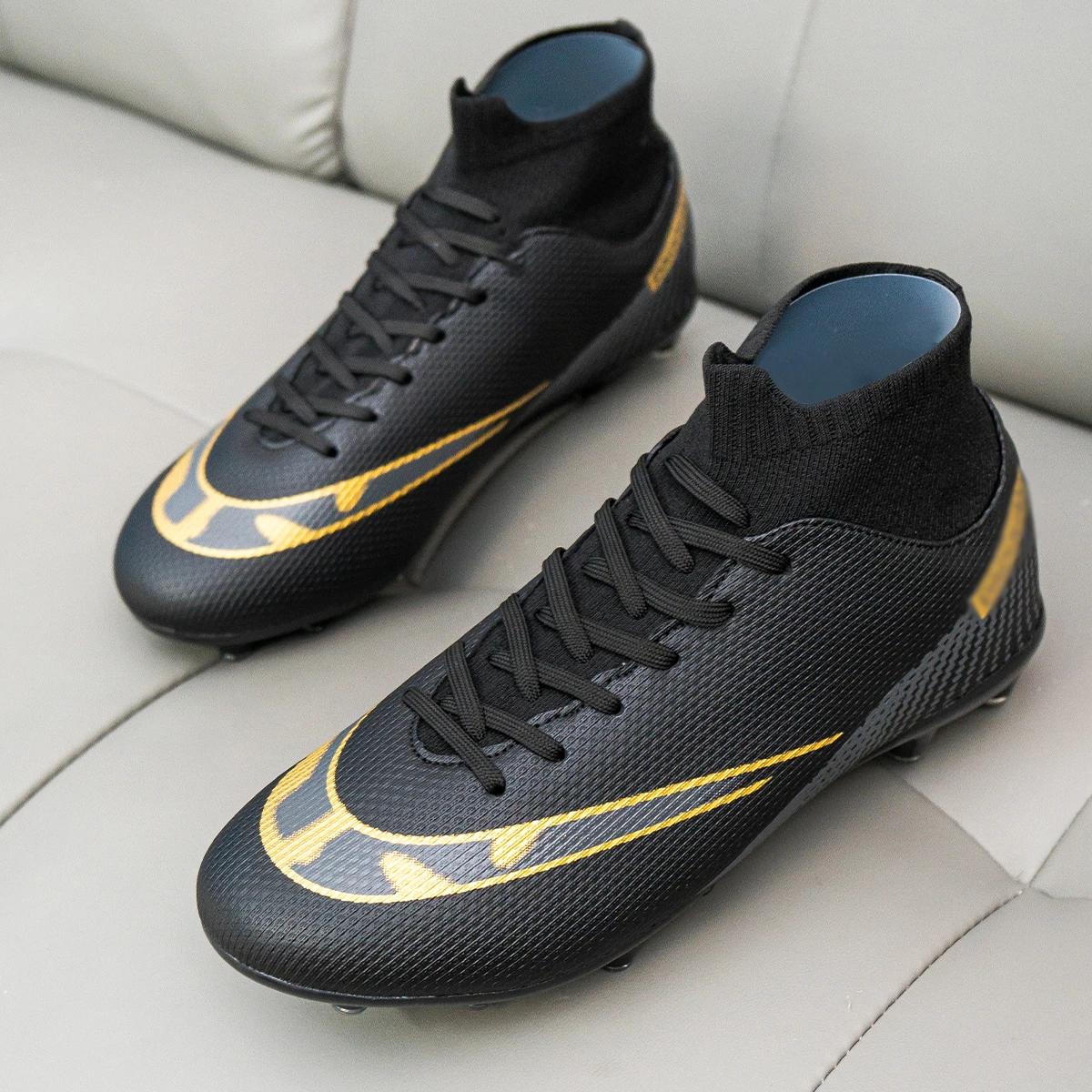 Chaussures de football montantes premium FG longues goujons et goujons courts TF, adaptées aux homme