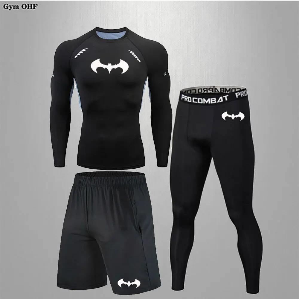 Chemises de compression sportives noires pour hommes - Rashguard pour gym, fitness et arts martiaux
