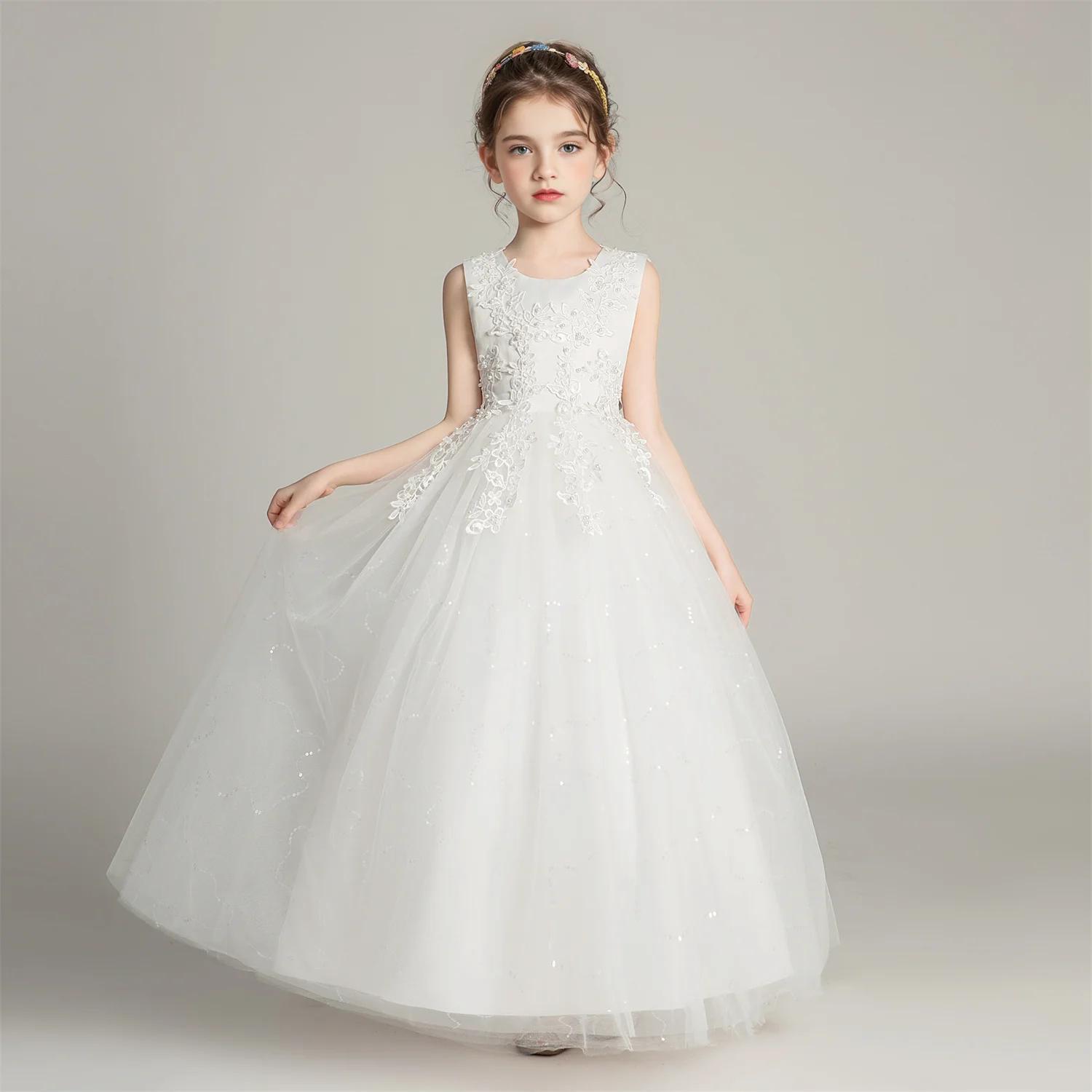BX683 enfants robes pour filles robe en dentelle robe princesse vêtements enfants formelle soirée fl