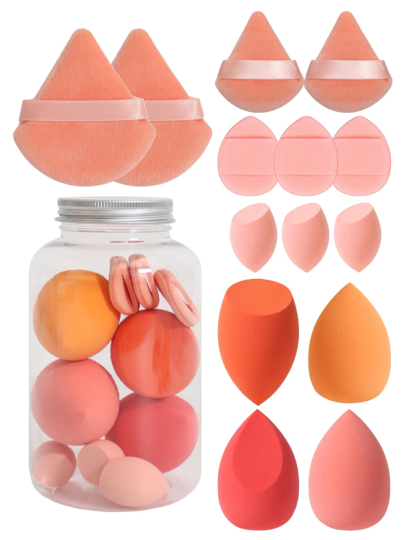 Ensemble d'éponges cosmétiques, éponge cosmétique, bouffée de doigt, fond de teint sec et support, b