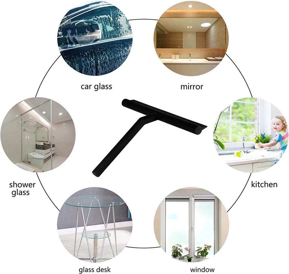 Raclette de douche pour porte en verre, grattoir mural de douche, nettoyeur avec support en Silicone