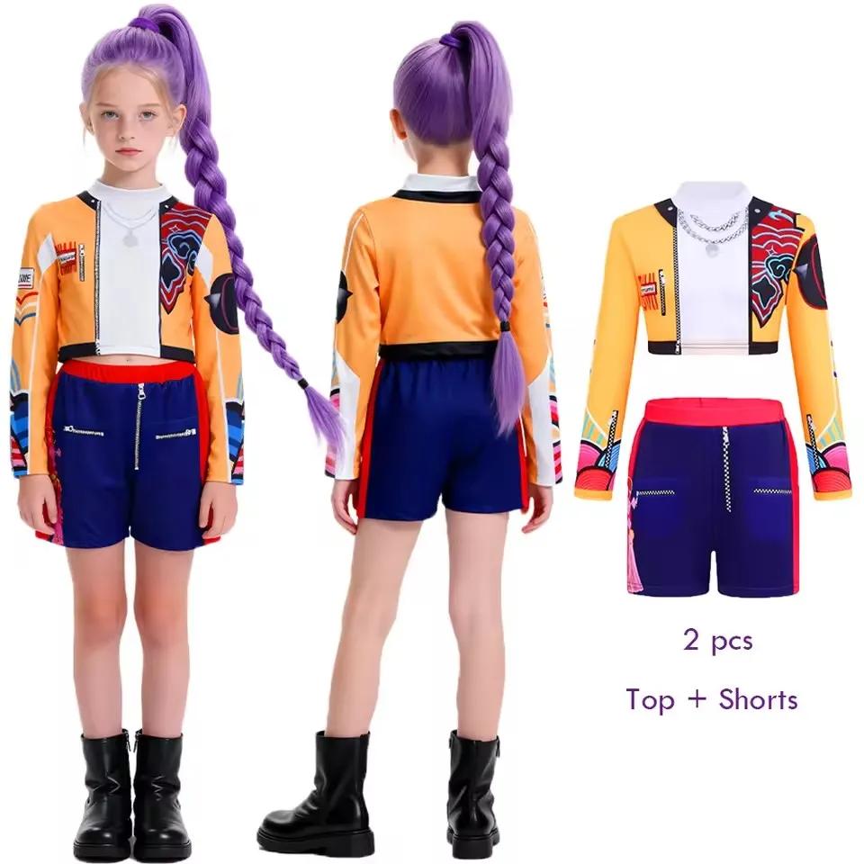 Ensemble de costumes de Cosplay Hunter Rumi pour filles, tenues de jeu de rôle dorées Mira Zoey, vêt
