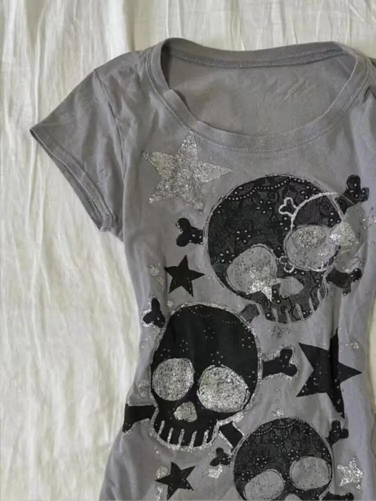 T-shirts pour femmes japonais Y2k, vêtements tendance des années 2000, hauts, imprimé graphique étoi