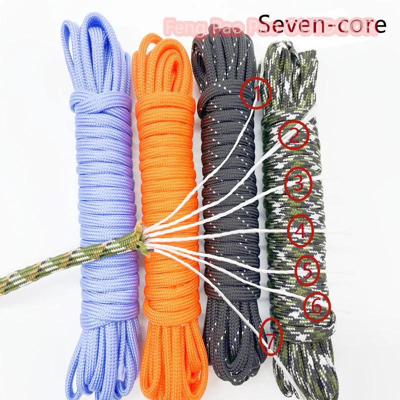 Paracorde de survie à 7 sante de support, 5 m, 10 m, 30 m, 100m, diam. 4mm, lanière de parachute, ou