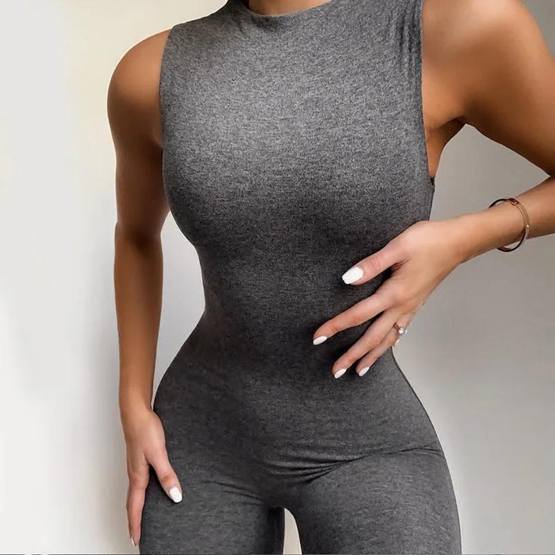 Combinaison crayon femmes nouvelles saisons complètes décontracté Fitness combishort sportif sans ma