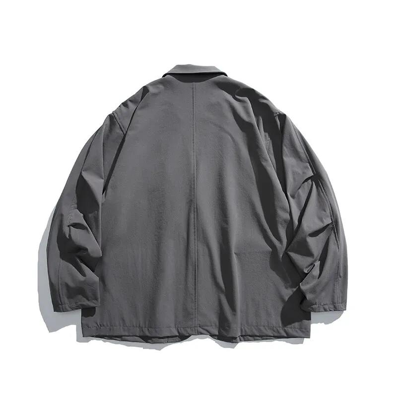 Blazer cargo surdimensionné imbibé pour hommes, streetwear décontracté, mode extérieure, Cityboy, ma