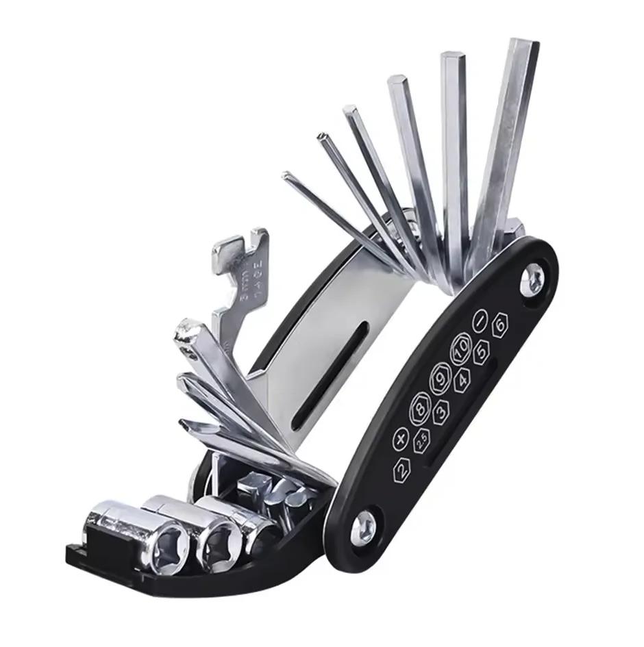 Kit d'outils de réparation de vélos, accessoires de vélo, ensemble d'outils multiples avec patch de 