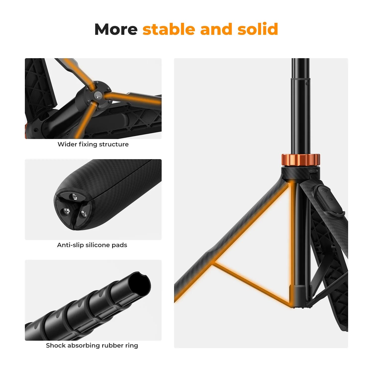 K&F CONCEPT Trépied pour téléphone portable, bâton de selfie et télécommande Bluetooth, trépied exte
