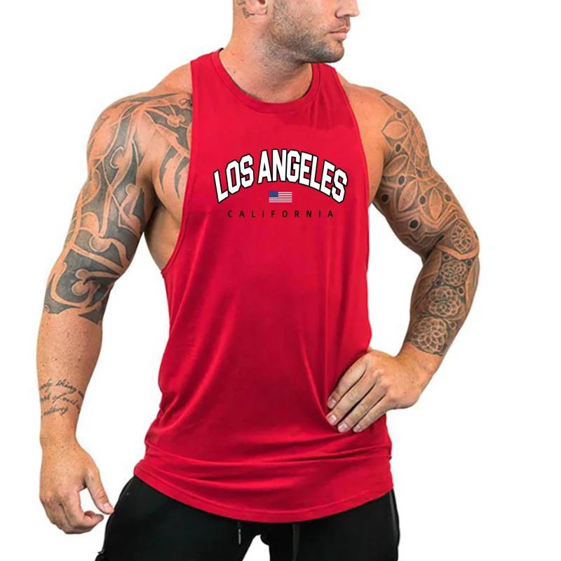 Gilets de sport en coton respirant pour hommes, chemise musculaire, chemise de musculation, vêtement