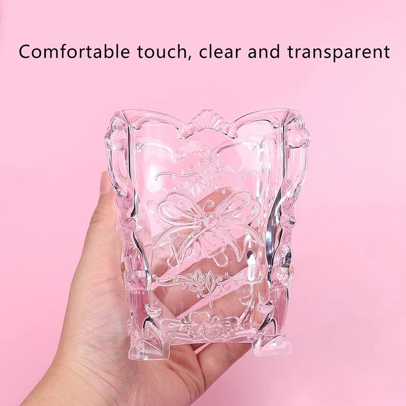 Boîte de rangement pour tampons de coton, motif papillon rose transparent, conteneur de serviettes, 