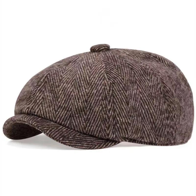 Haute qualité hiver rétro Style britannique casquette gavroche hommes Vintage luxe unisexe nouvelle 