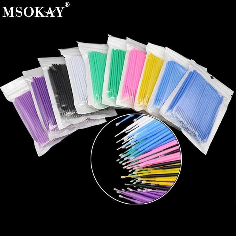Brosse de nettoyage de cils, 100 pièces, Extension de cils, Micro coton-tige, microbrosse pour cils 