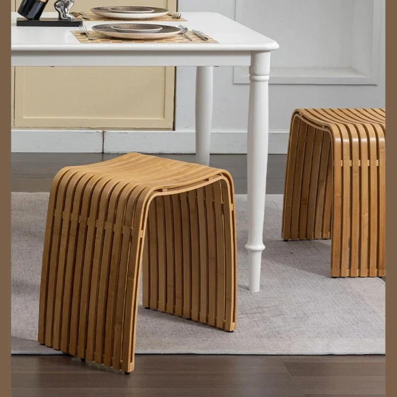 Tabouret Simple en bambou pour salon et salle à manger, meuble moderne pour la maison, tabouret à la