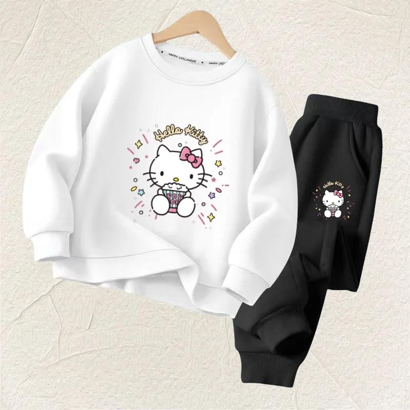 Ensemble de vêtements d'automne pour bébé fille, sweat-shirt et pantalon imprimés de dessin animé Sa